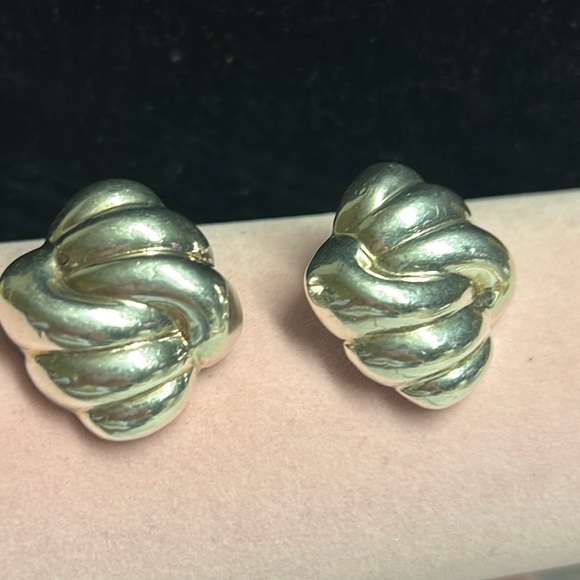 Vintage sterling silver clip earrings - Picture 1 of 5